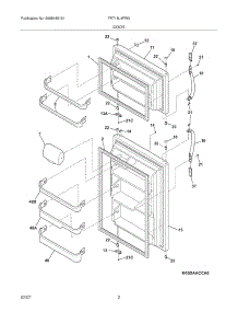 03 - Door parts for Frigidaire Refrigerator FRT18L4FW3 from AppliancePartsPros.com