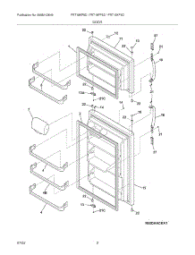 03 - Door parts for Frigidaire Refrigerator FRT18KP5DQ0 from AppliancePartsPros.com