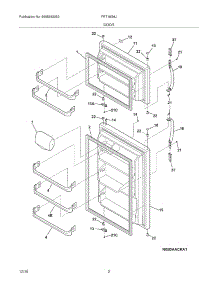 03 - Door parts for Frigidaire Refrigerator FRT18G6JW7 from AppliancePartsPros.com