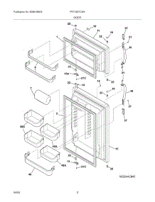03 - Door parts for Frigidaire Refrigerator FRT18G7CW4 from AppliancePartsPros.com