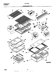 04 - Shelves / Controls parts for Frigidaire Refrigerator FRT18TNCD3 from AppliancePartsPros.com
