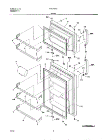 03 - Doors parts for Frigidaire Refrigerator FRT21B4AW1 from AppliancePartsPros.com