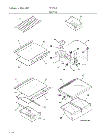 07 - Shelves parts for Frigidaire Refrigerator FRT21FG4DQ0 from AppliancePartsPros.com