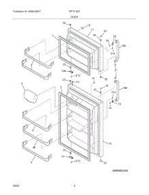 03 - Door parts for Frigidaire Refrigerator FRT21G3CW2 from AppliancePartsPros.com