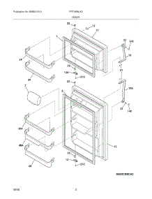 03 - Door parts for Frigidaire Refrigerator FRT18S6JK2 from AppliancePartsPros.com