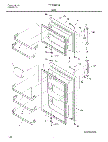 03 - Door parts for Frigidaire Refrigerator FRT18KB2CW2 from AppliancePartsPros.com
