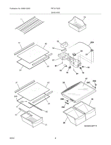 07 - Shelves parts for Frigidaire Refrigerator FRT21FG3DW0 from AppliancePartsPros.com
