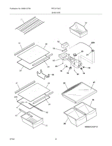 07 - Shelves parts for Frigidaire Refrigerator FRT21FG4CW3 from AppliancePartsPros.com