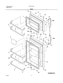 03 - Door parts for Frigidaire Refrigerator FRT21FD3AW0 from AppliancePartsPros.com