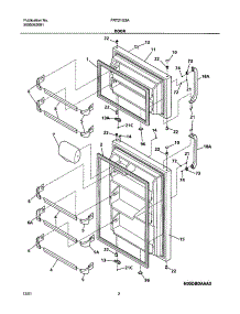 03 - Door parts for Frigidaire Refrigerator FRT21G3AW2 from AppliancePartsPros.com
