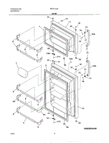 03 - Door parts for Frigidaire Refrigerator FRT21C5AW2 from AppliancePartsPros.com