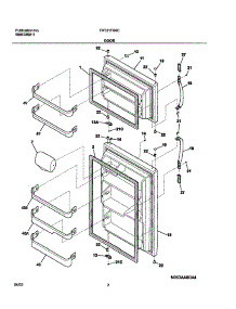 03 - Door parts for Frigidaire Refrigerator FRT21FS6CW0 from AppliancePartsPros.com