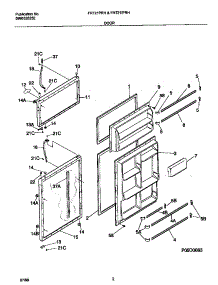 02 - Doors parts for Frigidaire Refrigerator FRT21IPRHD3 from AppliancePartsPros.com