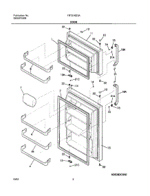03 - Door parts for Frigidaire Refrigerator FRT21KD3AZ5 from AppliancePartsPros.com