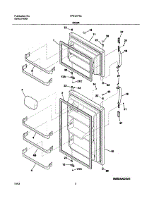 03 - Door parts for Frigidaire Refrigerator FRT21P5AQ7 from AppliancePartsPros.com
