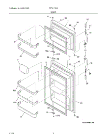 03 - Door parts for Frigidaire Refrigerator FRT21FS6CW2 from AppliancePartsPros.com