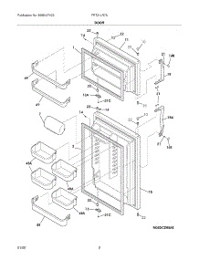 03 - Door parts for Frigidaire Refrigerator FRT21LR7AWN from AppliancePartsPros.com