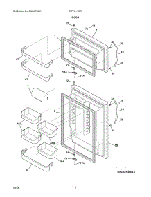 03 - Doors parts for Frigidaire Refrigerator FRT21LR8DSA from AppliancePartsPros.com