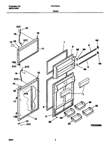 02 - Door parts for Frigidaire Refrigerator FRT21NGJB3 from AppliancePartsPros.com