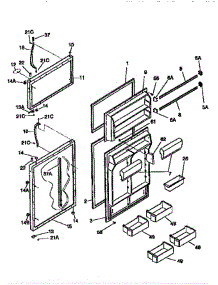 Door parts for Frigidaire Refrigerator FRT21TN0D3 from AppliancePartsPros.com