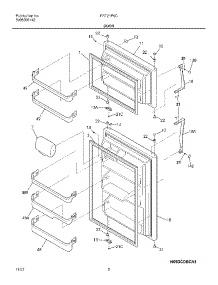 03 - Door parts for Frigidaire Refrigerator FRT21P6CW1 from AppliancePartsPros.com