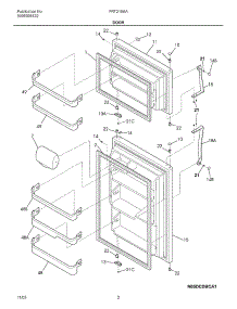 03 - Door parts for Frigidaire Refrigerator FRT21S6AB6 from AppliancePartsPros.com