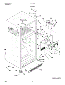 05 - Cabinet parts for Frigidaire Refrigerator FRT21S6AB6 from AppliancePartsPros.com