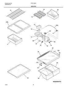 07 - Shelves parts for Frigidaire Refrigerator FRT21S6AW7 from AppliancePartsPros.com