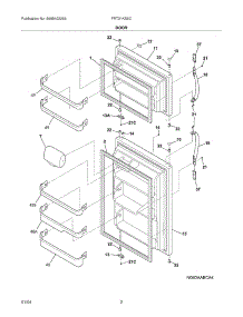 03 - Door parts for Frigidaire Refrigerator FRT21KS6CW2 from AppliancePartsPros.com
