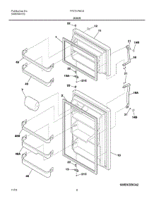 03 - Door parts for Frigidaire Refrigerator FRT21P6CSB1 from AppliancePartsPros.com