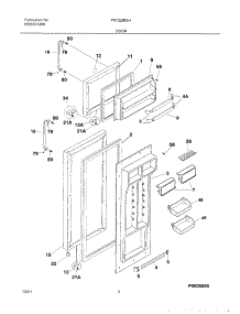 03 - Door parts for Frigidaire Refrigerator FRT22IRSHK5 from AppliancePartsPros.com