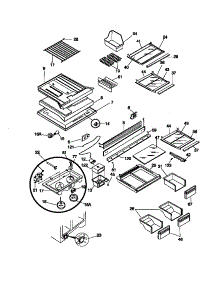 04 - Shelves, Controls parts for Frigidaire Refrigerator FRT22PRCW0 from AppliancePartsPros.com