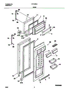 02 - Door parts for Frigidaire Refrigerator FRT22IRSHK4 from AppliancePartsPros.com