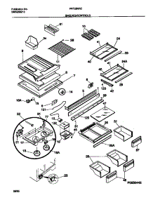 04 - Shelves / Controls parts for Frigidaire Refrigerator FRT22NRCW0 from AppliancePartsPros.com