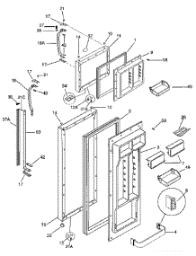 Door parts for Frigidaire Refrigerator FRT22RHAB0/K0 from AppliancePartsPros.com