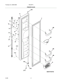 03 - Freezer Door parts for Frigidaire Refrigerator FSC23F7DB2 from AppliancePartsPros.com