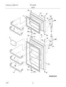 03 - Door parts for Frigidaire Refrigerator FRT21R2JW0 from AppliancePartsPros.com