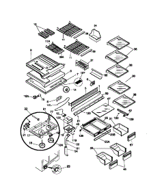 04 - Shelves / Controls parts for Frigidaire Refrigerator FRT24TGCW1 from AppliancePartsPros.com