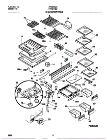 04 - Shelves / Controls parts for Frigidaire Refrigerator FRT24RGCW2 from AppliancePartsPros.com