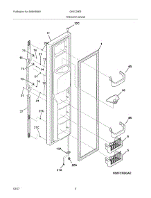 03 - Freezer Door parts for Frigidaire Refrigerator GHSC39EEPW1 from AppliancePartsPros.com