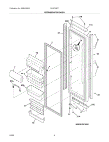 05 - Refrigerator Door parts for Frigidaire Refrigerator GHSC39ETEB1 from AppliancePartsPros.com