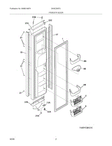 03 - Freezer Door parts for Frigidaire Refrigerator GHSC39ETJB1 from AppliancePartsPros.com