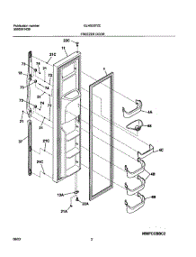 03 - Freezer Door parts for Frigidaire Refrigerator GLHS237ZCB0 from AppliancePartsPros.com