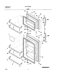 03 - Door parts for Frigidaire Refrigerator FRTX18N5BW2 from AppliancePartsPros.com
