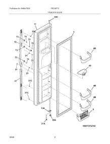 03 - Freezer Door parts for Frigidaire Refrigerator FSC23F7DB7 from AppliancePartsPros.com