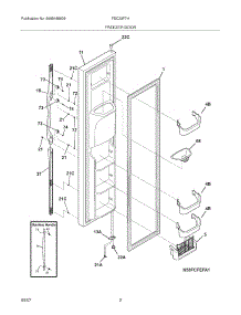 03 - Freezer Door parts for Frigidaire Refrigerator FSC23F7HW1 from AppliancePartsPros.com