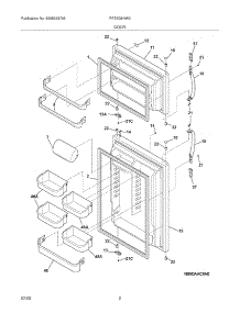 03 - Door parts for Frigidaire Refrigerator FRT8G8HW3 from AppliancePartsPros.com