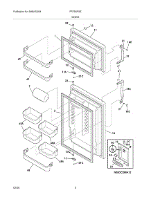 03 - Door parts for Frigidaire Refrigerator FRT8WR6EW0 from AppliancePartsPros.com