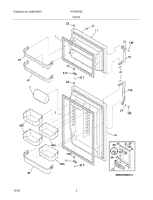 03 - Door parts for Frigidaire Refrigerator FRT8WR6EZ8 from AppliancePartsPros.com