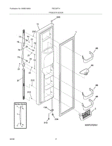 03 - Freezer Door parts for Frigidaire Refrigerator FSC23F7HW8 from AppliancePartsPros.com
